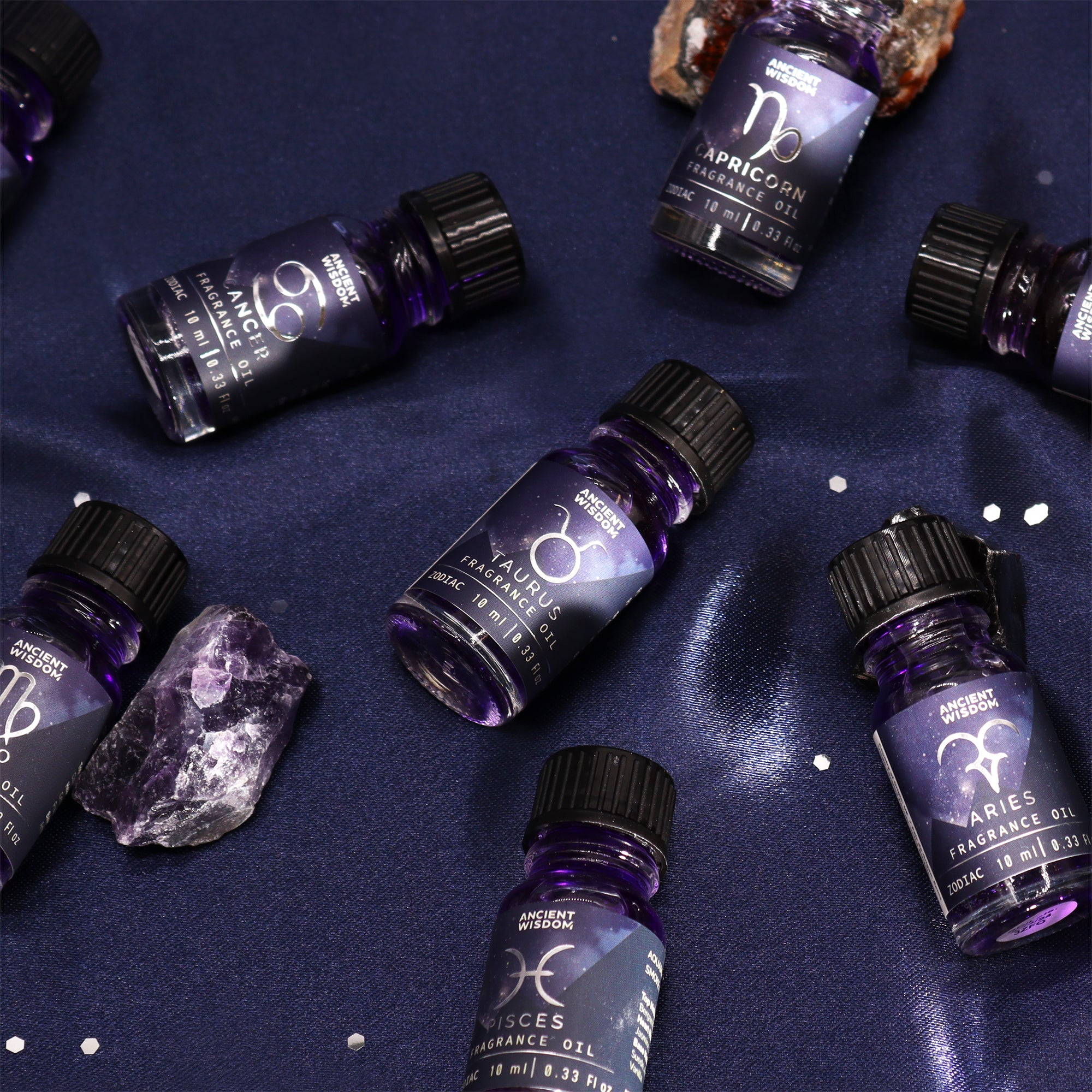 Fragranze dello zodiaco con bio glitter